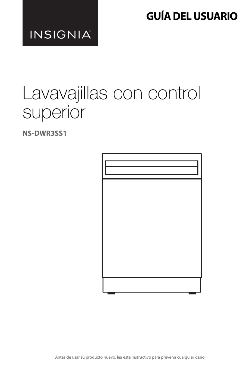 Insignia NSDWR3SS1 Top Control BuiltIn Dishwasher Guía del usuario