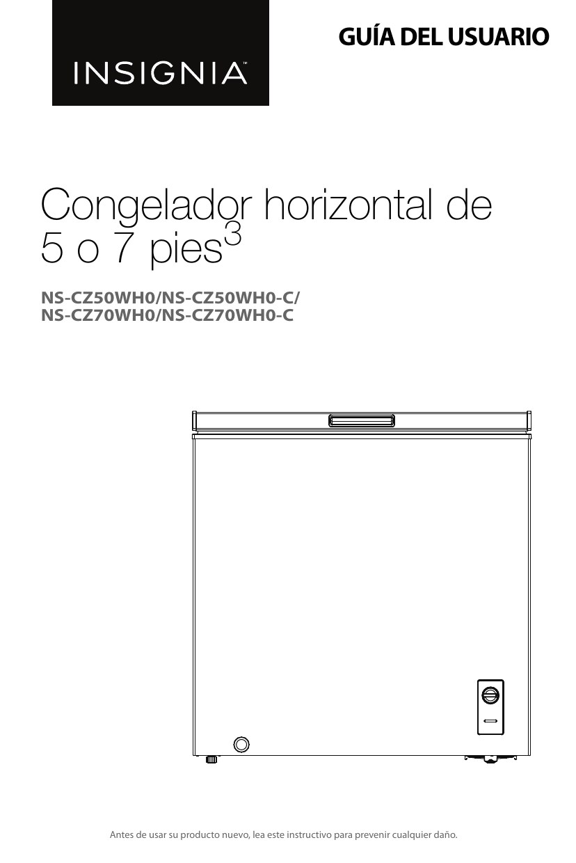 Insignia NSCZ50WH0 5.0 Cu. Ft. Chest Freezer Guía del usuario Manualzz
