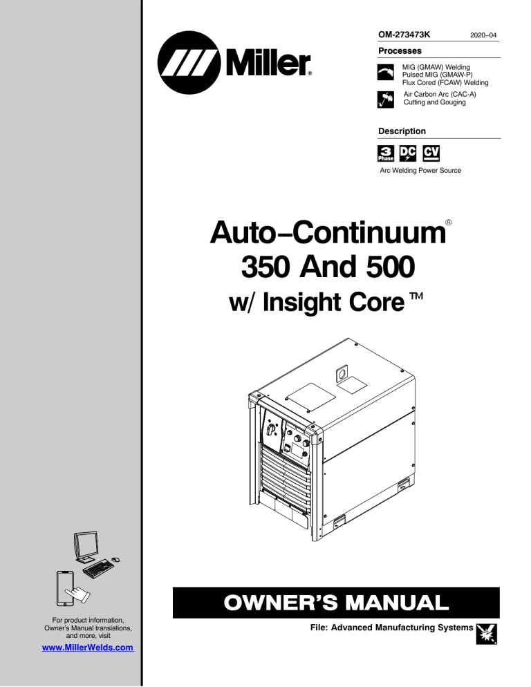 Miller NA440539C Owner's manual | Manualzz