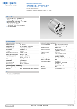 Baumer EAM580-B - PROFINET - Data Sheet, Installation And Operating ...