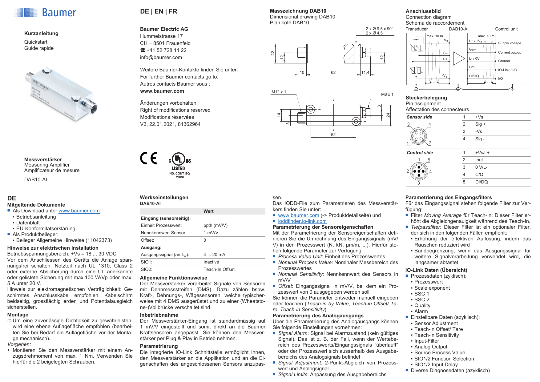 Baumer Dab10 Ai Quick Start Guide Manualzz