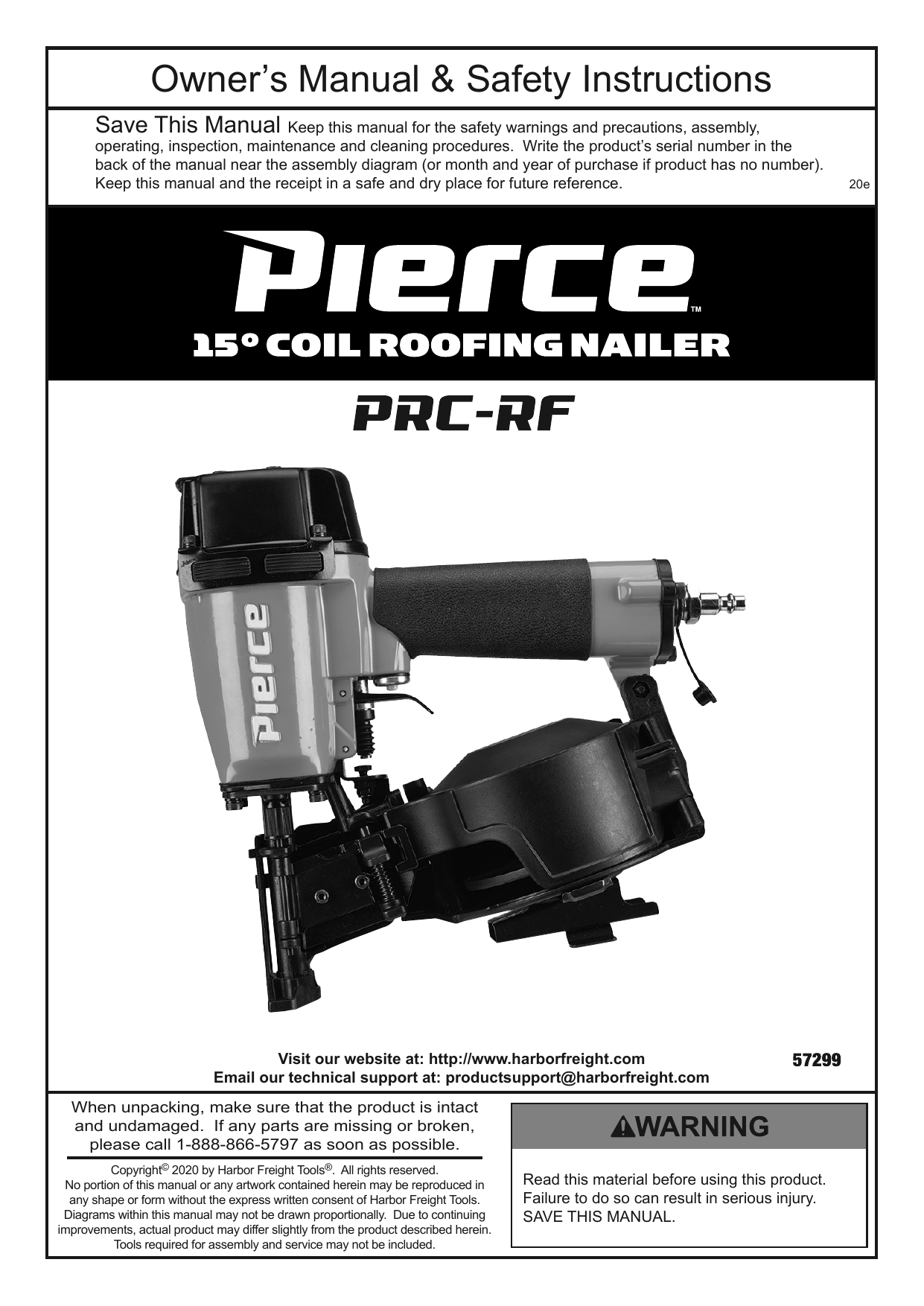 Pierce PRC-15 Professional Finish Nailer for sale online