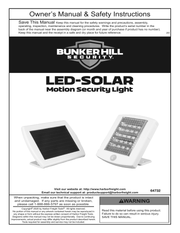 Bunker Hill Security 64732 120 Lumen Solar Motion Security Light