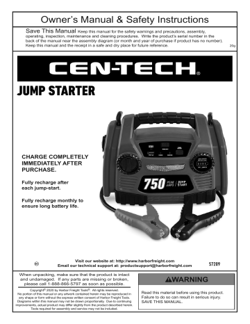 centech 750 jump starter