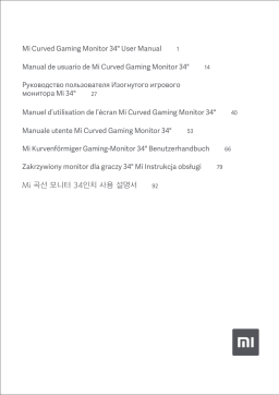Xiaomi CURVED GAMING MONITOR 34 Moniteur PC User manual
