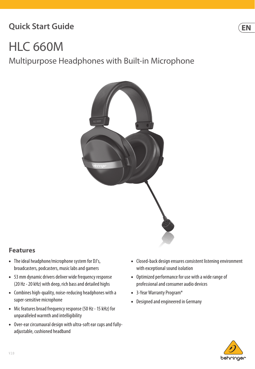 Behringer HLC 660M Headphone Quick 