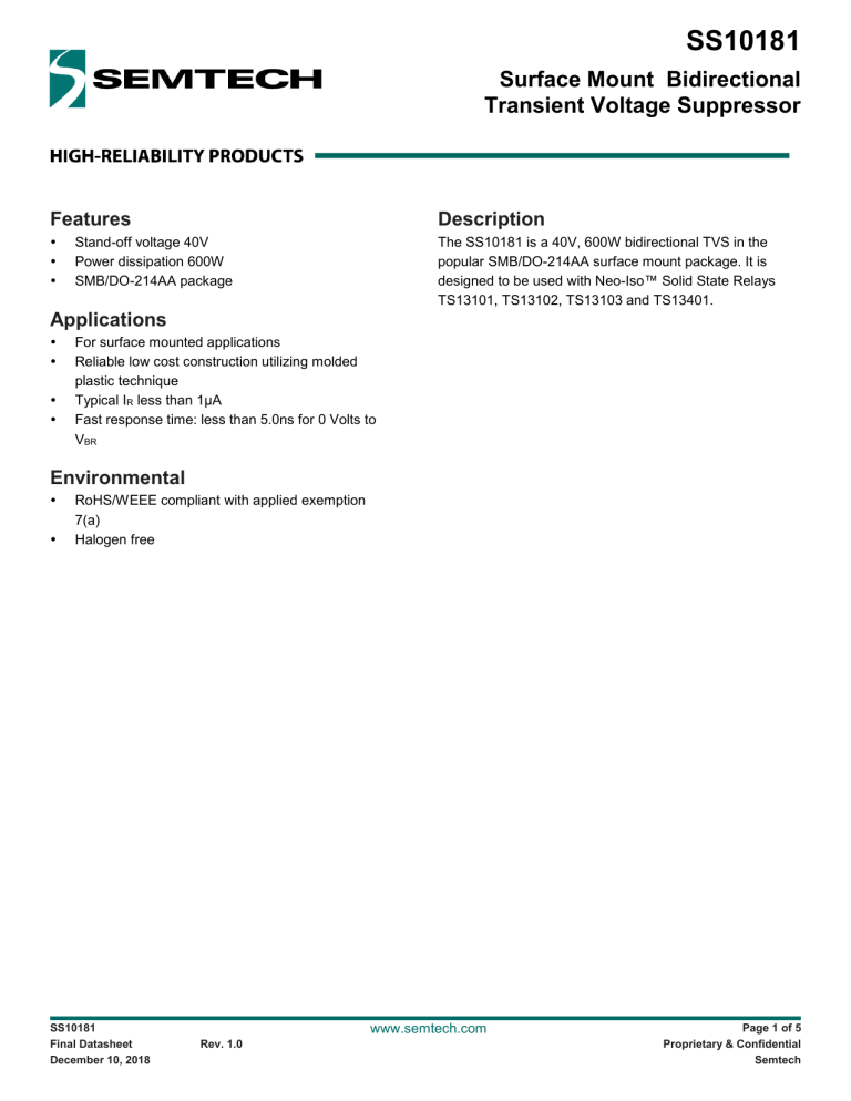 Semtech Ss Datasheet Manualzz