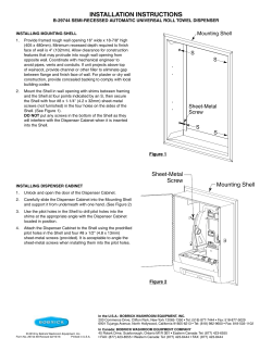 Bobrick B-29744 - Installation Instructions, Specification, User Manual ...