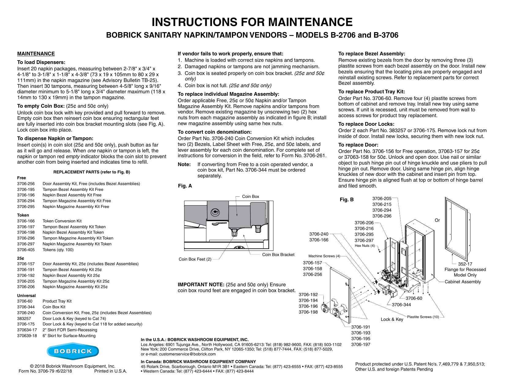 Bobrick 3706 176 Flange Kit Installation Instructions Manualzz