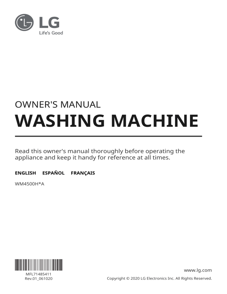 LG WM4500HBA Owner's manual | Manualzz