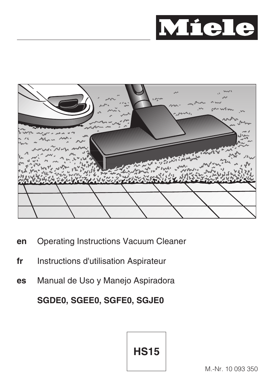 Miele 41GJE032USA Canister Vacuum User guide Manualzz
