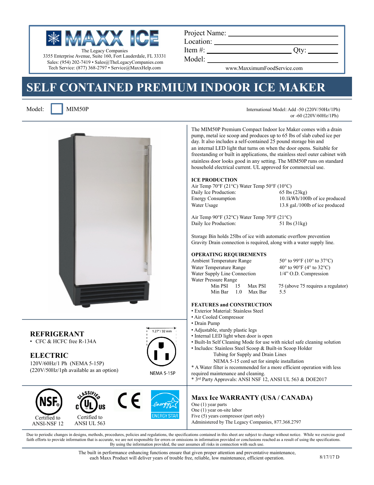 mim50p ice maker manual