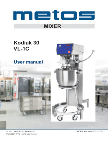 Metos Bear Kodiak 30 VL-1C Mixer Owner's Manual | Manualzz