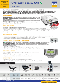 Gys Gysflash 121 12 Cnt Fv Cables 5m Datasheet Owner S Manual