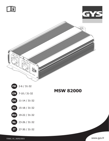 GYS MSW 82 000 - 24V / 2000W Bedienungsanleitung | Manualzz