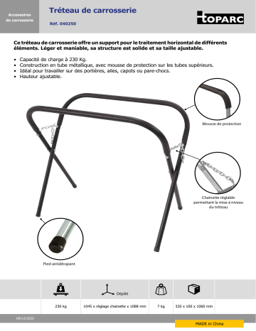 Cavalletto Per Carrozzeria GYS 040250 - Supporto Per Paraurti Auto, Officina E Fai Da Te