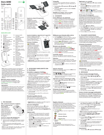 Doro 6040 Mobile Phone Guida Rapida | Manualzz