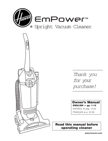 Hoover U5269-900 Vacuum Cleaner Owner's Manual | Manualzz