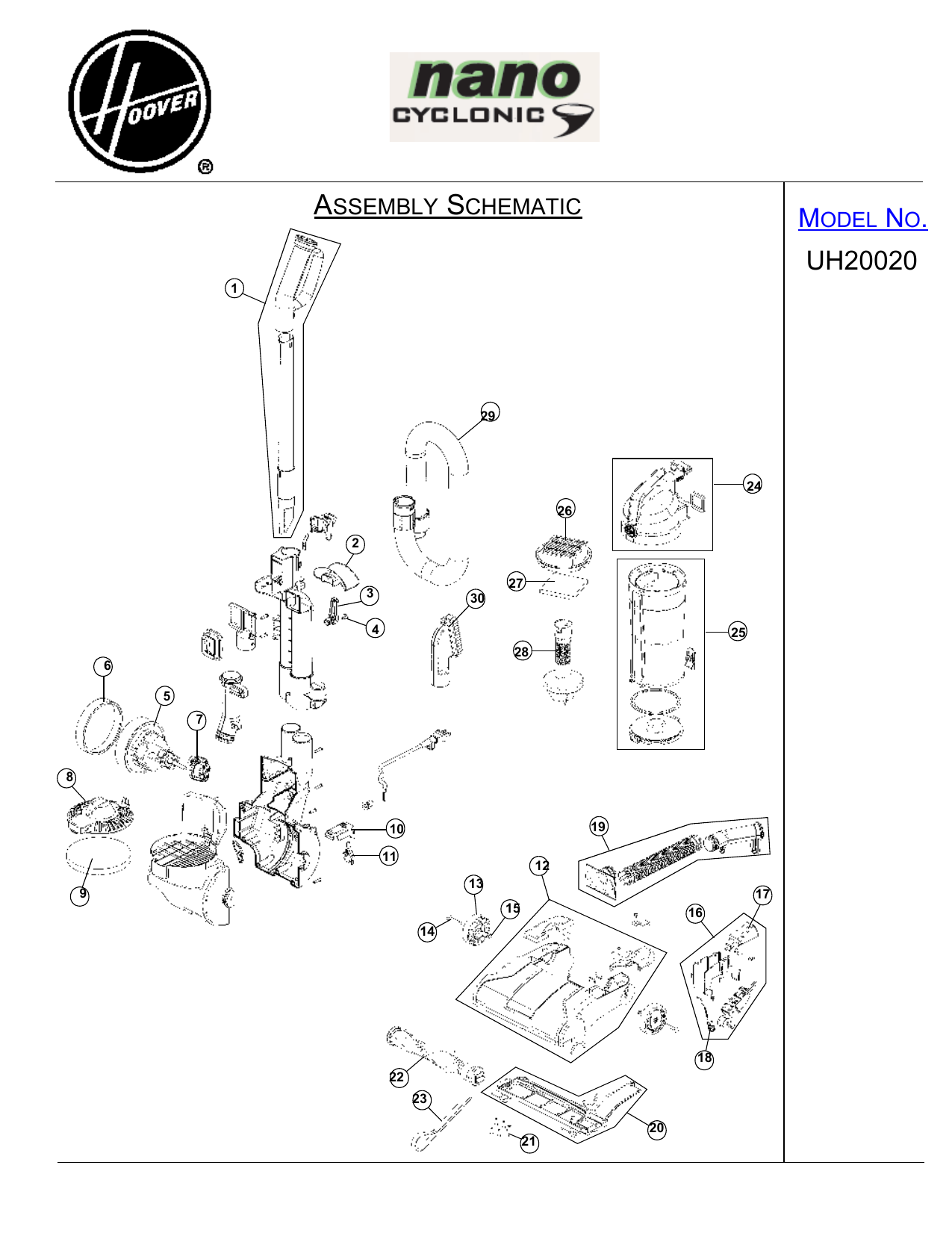 Hoover UH20020 Vacuum Cleaner Owner's 