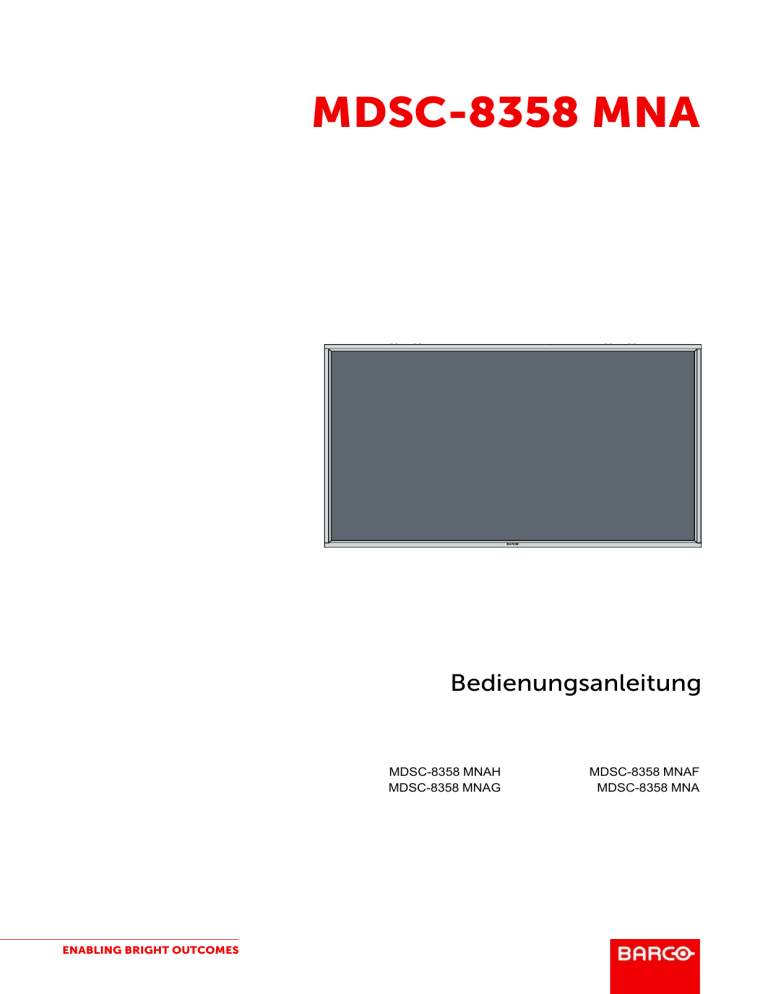 Barco MDSC-8358 User guide | Manualzz