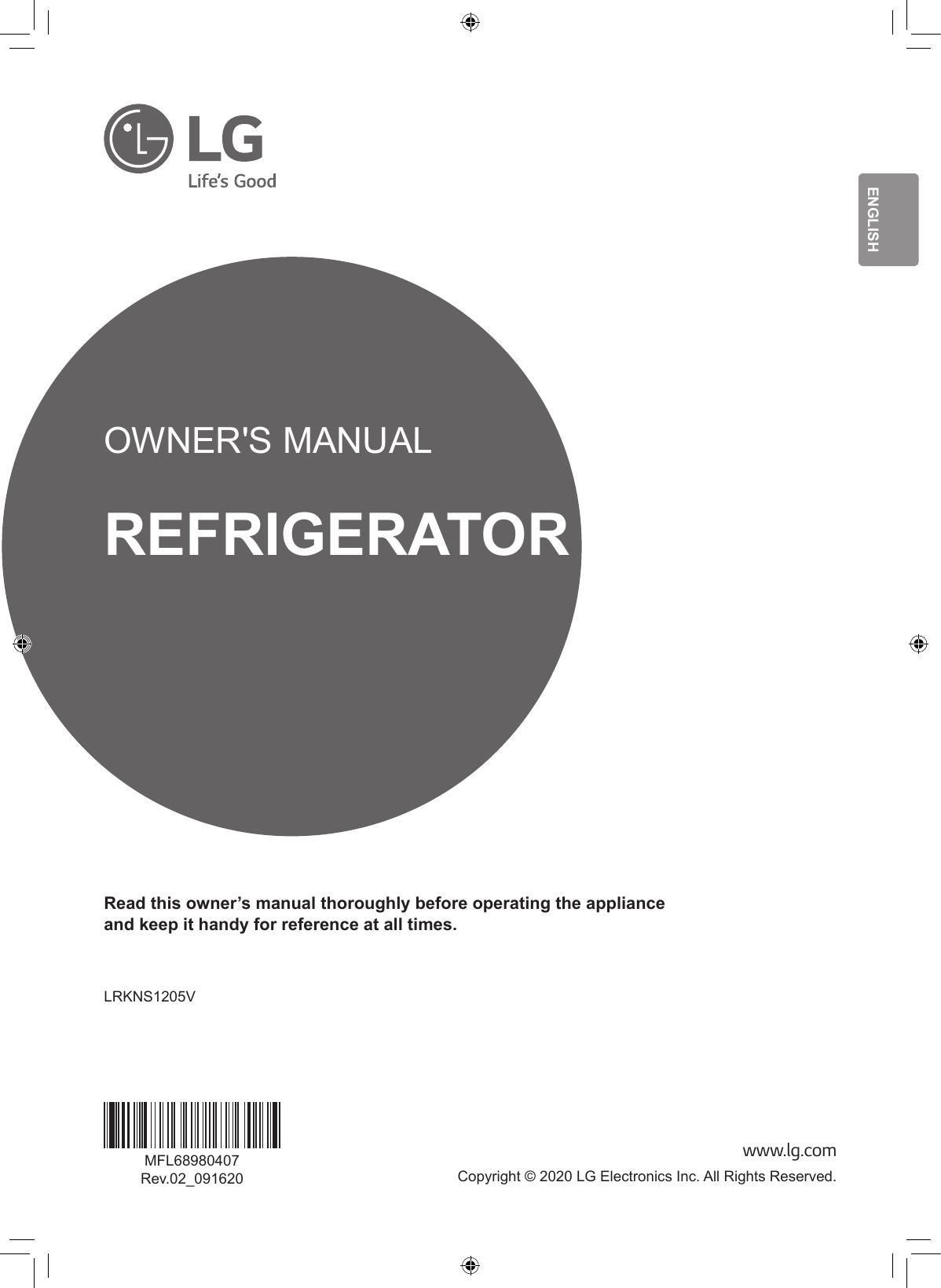 lg inverter linear refrigerator owners manual