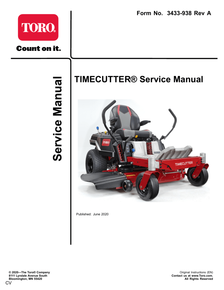 Toro Timecutter Z4200 Repair Manual