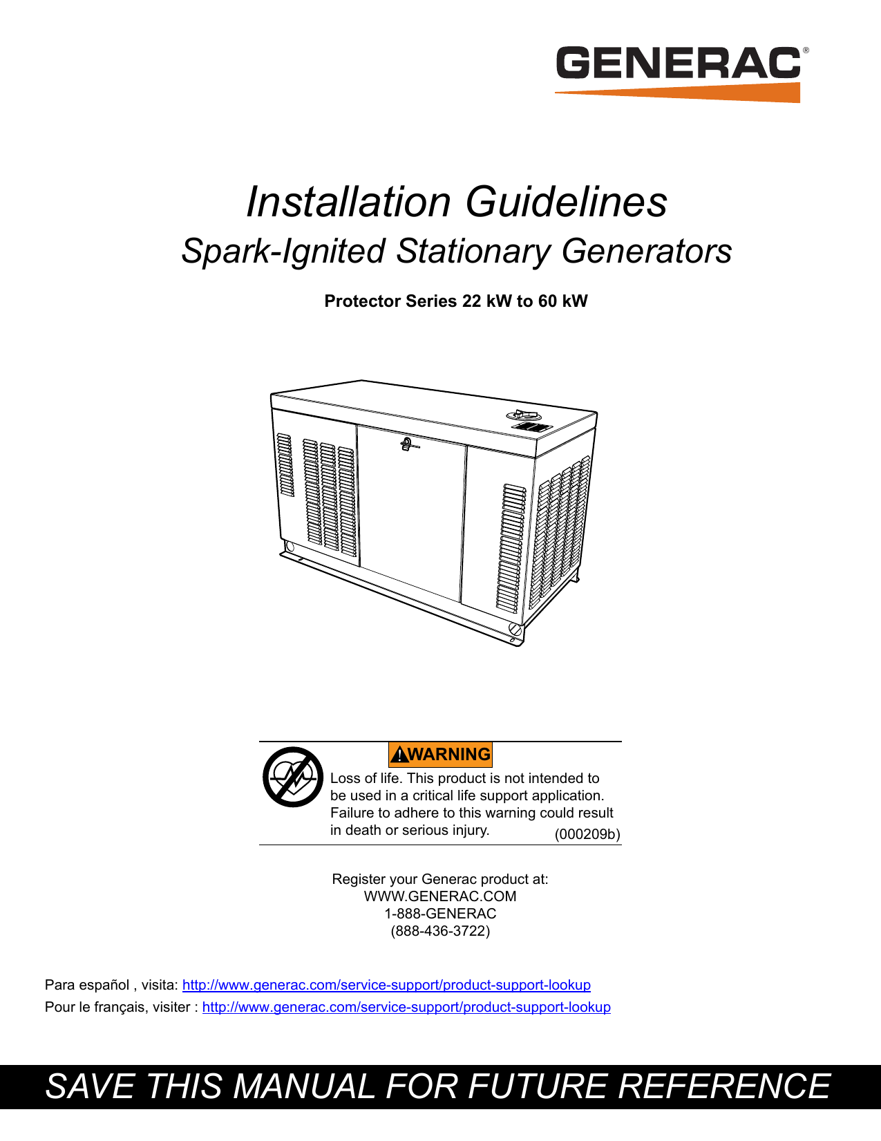 Generac 45kW RG04524KNAC Standby Generator Manual | Manualzz