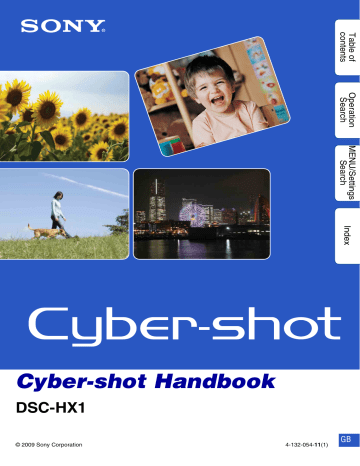 Function Guide. Sony CYBER-SHOT DSC-HX1, DSC-HX1 | Manualzz