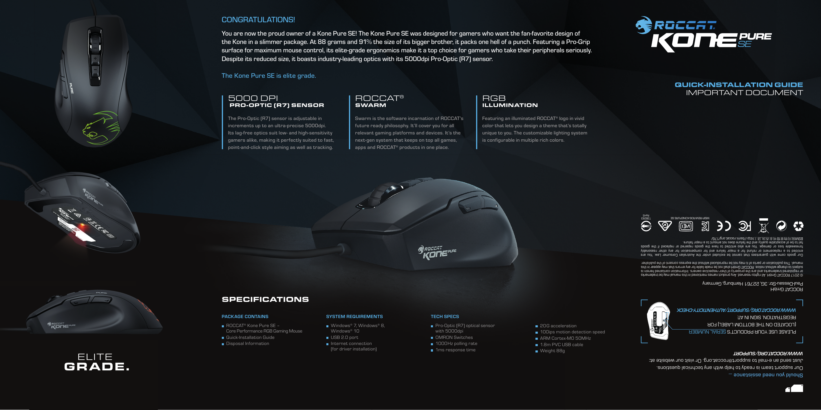 Roccat Kone Pure Sel Gaming Mouse Quick Install Guide Manualzz