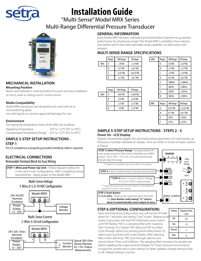 Setra Systems MR2, MRC, MRG, MR1 Operating instructions Manualzz