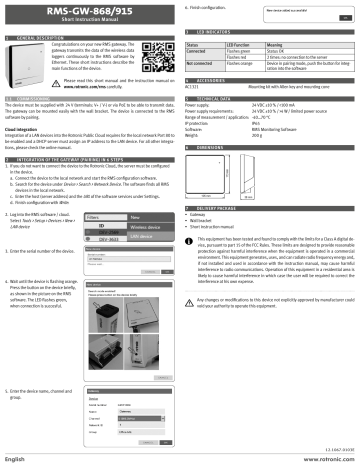 Rotronic GAT868, RMS-GW-868/915, RMS-GW-868 Monitoring System ...