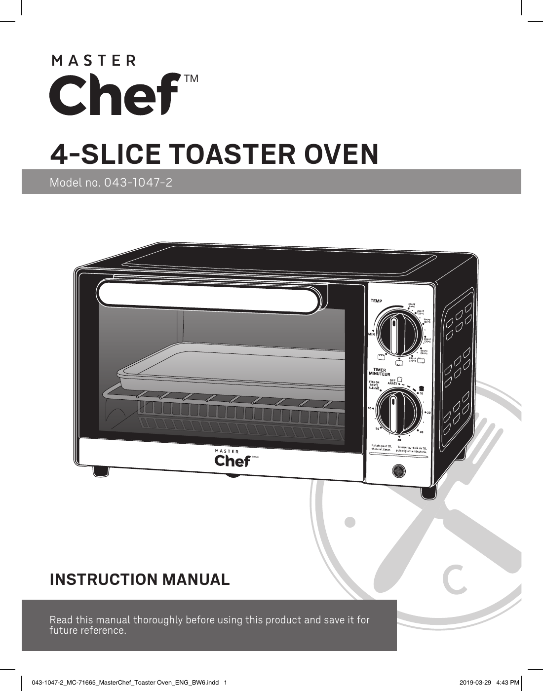 master chef toaster oven 4 slice