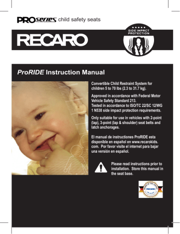 Recaro ProRIDE Owner Manual | Manualzz