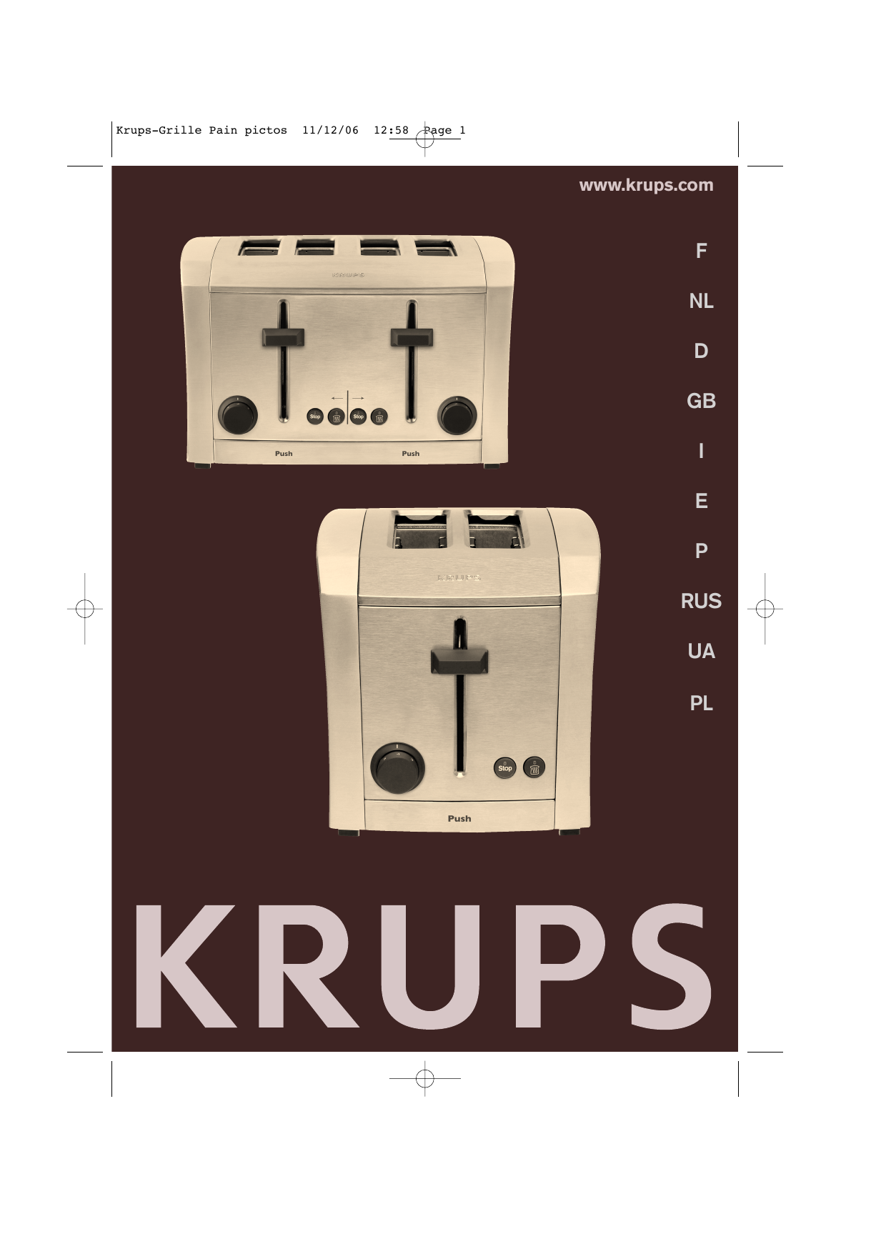 User manual Krups ToastControl Classic 151 (English - 12 pages)