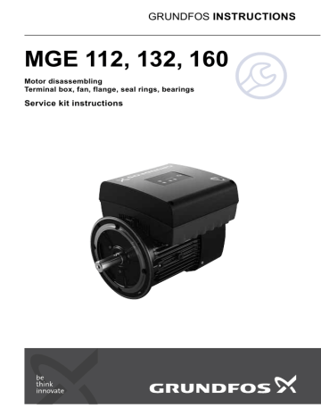 Grundfos MGE 112, MGE 132, MGE 160 Service Kit Instructions | Manualzz