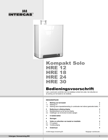 Intergas HRE 18 Kompakt Solo De Handleiding Manualzz