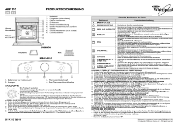 Whirlpool AKP 290/NA Oven Bedienungsanleitung | Manualzz
