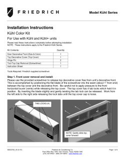 Friedrich KCS10A10A - Installation guide, Operating instructions