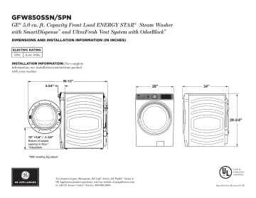 GE GFW850SPNRS Washer Installation Instructions | Manualzz