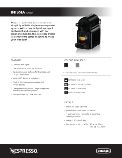 Nespresso EN80BAE Specification User Guide User manual