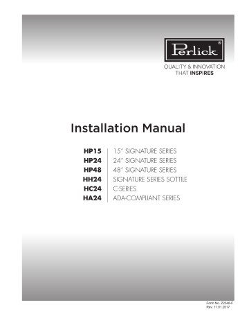 Perlick HH24BS31L 24 Inch Built-In Beverage Center Installation manual | Manualzz