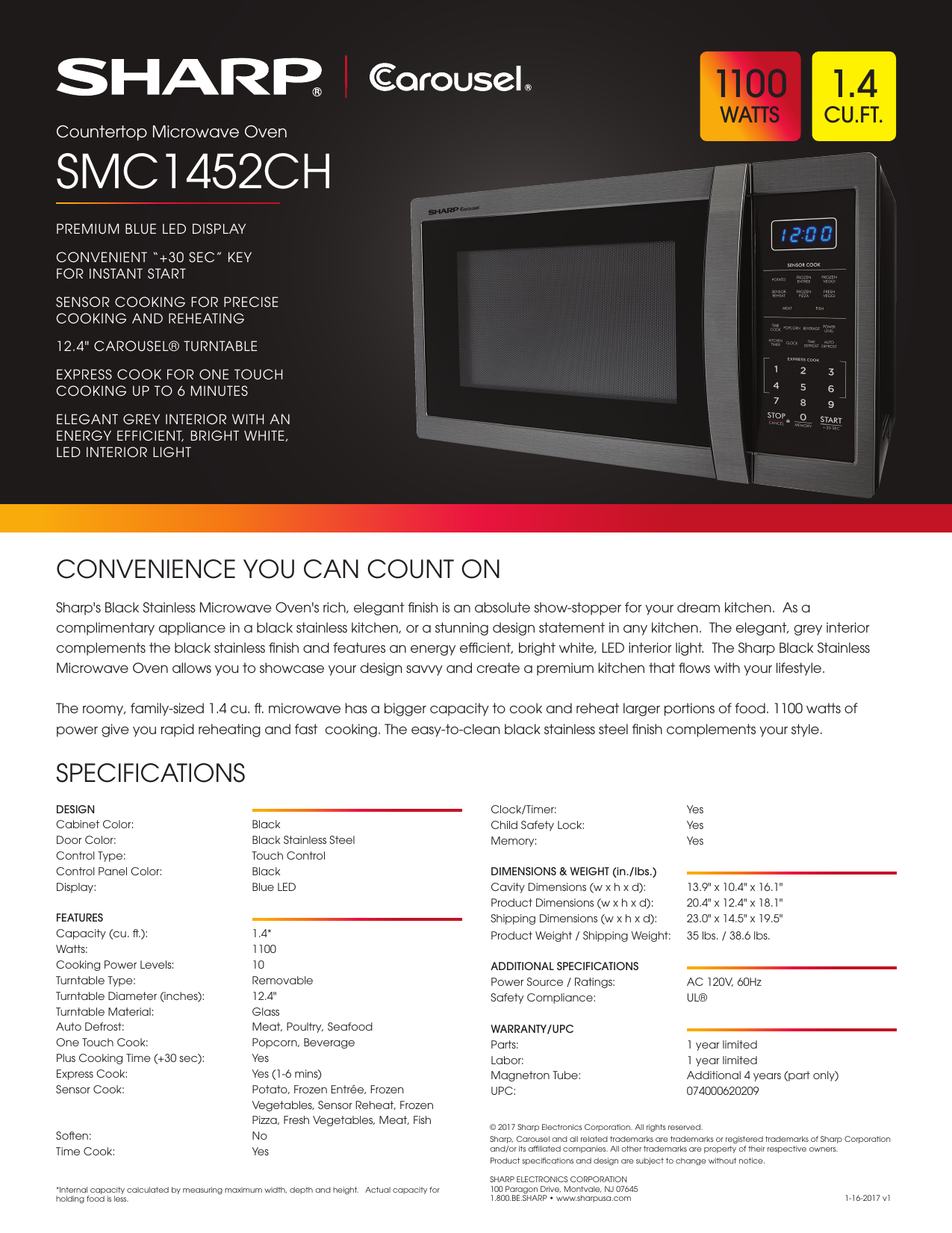 smc1452ch microwave
