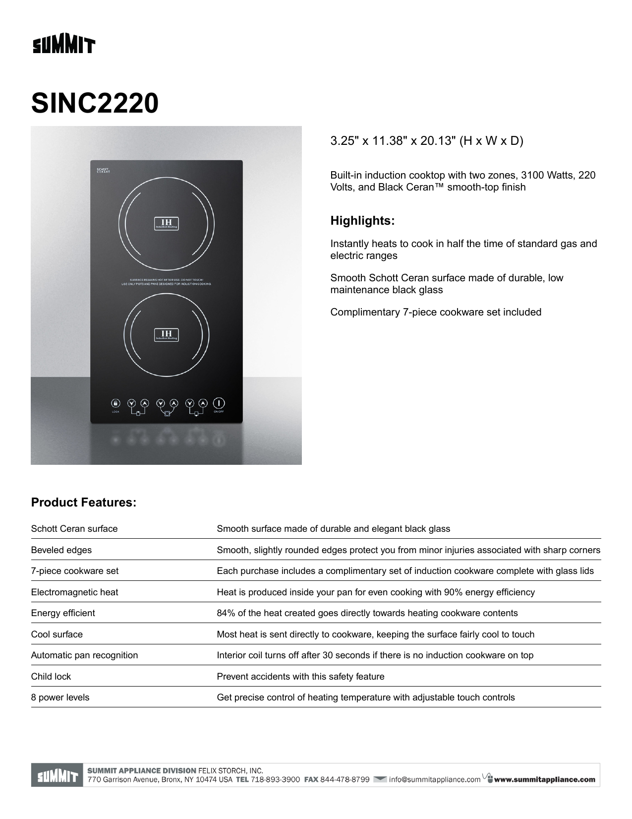 summit schott ceran cooktop