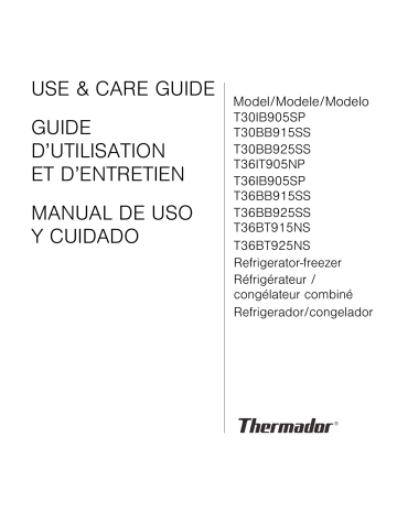 Thermador T36IT905NP Built-In French Door Refrigerator Guide | Manualzz
