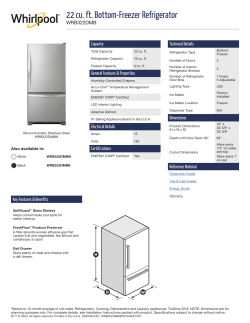 Whirlpool Wrb322dmbw Installation Guide Owner S Manual Specification