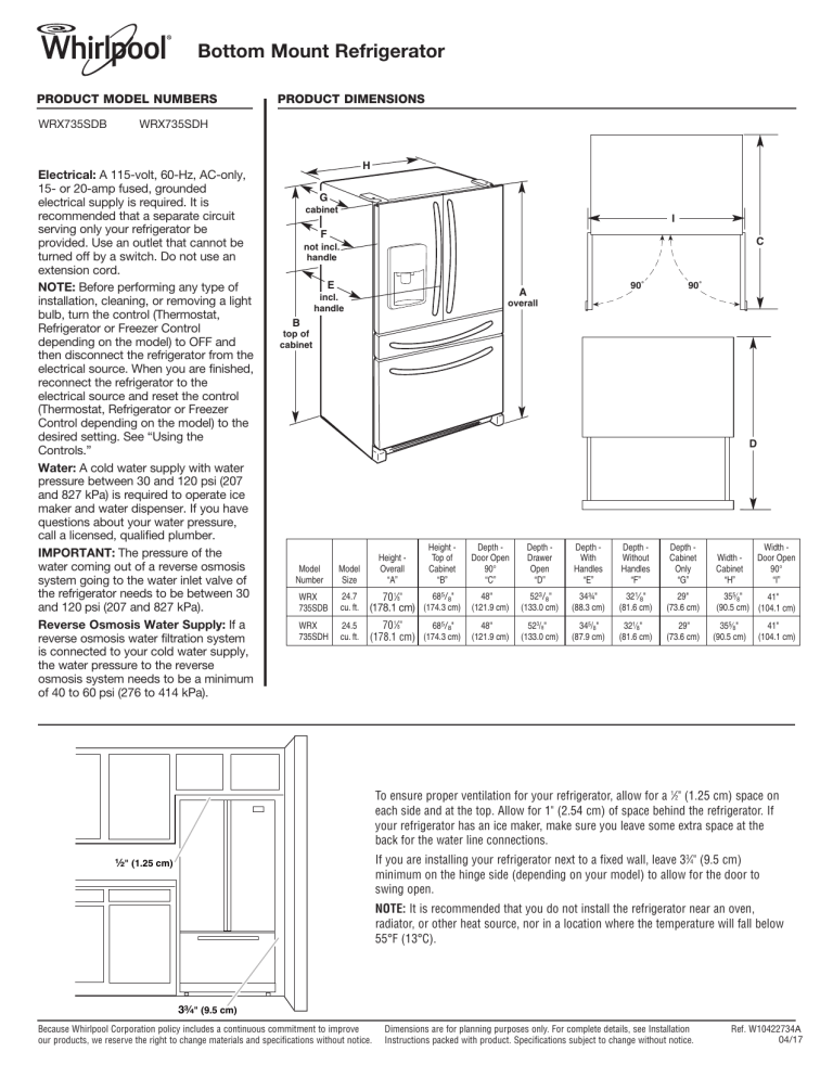 Whirlpool WRX735SDHV, WRX735SDHZ User guide Manualzz