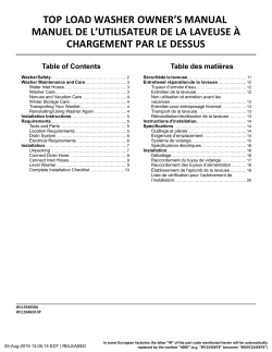 Maytag MVW6200KW - Owner's manual, User guide, User manual | manualzz.com
