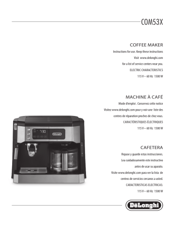 DeLonghi COM530M Coffee Makers \u0026 Espresso Machine Owner's Manual | Manualzz