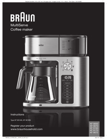 Braun KF 9170 10-Cup MultiServe Coffee Maker In Stainless Steel / Black  Tested