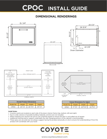 Coyote CPOC Grill Carts & Drawer Installation Guide | Manualzz